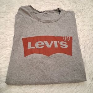Levis Logo Graphic T Shirt XL Gray And Red